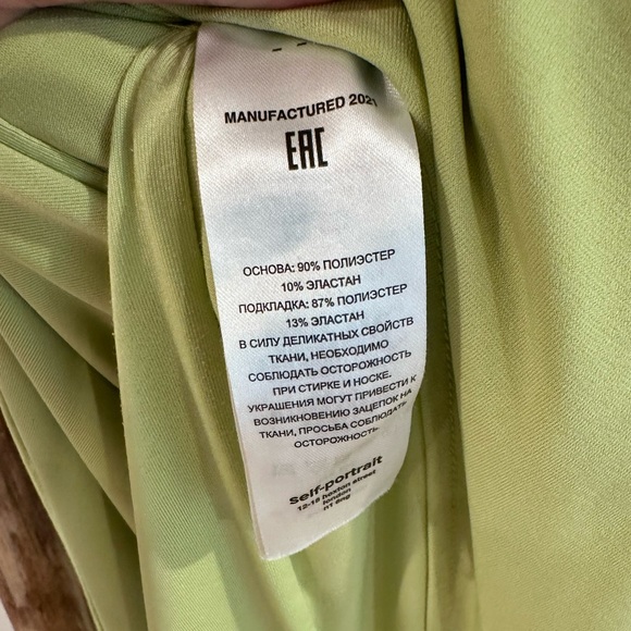 Self-Portrait Green Cutout Midi Dress in Size US 2 - Picture 9 of 13